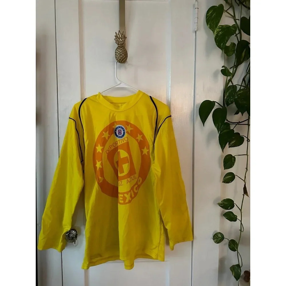 Deportivo Cruz Azul Mexico Yellow Long sleeve athletic shirt